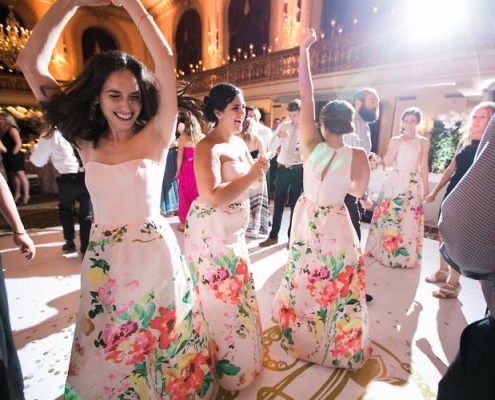 Bridesmaids on the dance floor Omni William Penn Wedding- Elite Show Band
