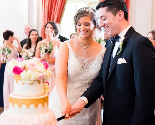Cake Cutting- Bride and Groom Country Club Wedding